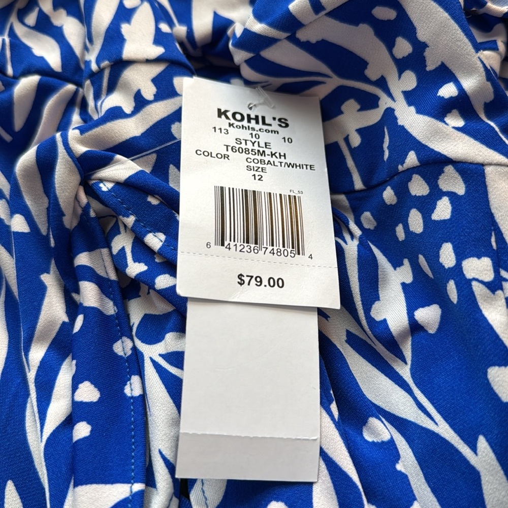 NWT Blue & White London Times Dress. Size 12. Very Flattering - Picture 11 of 12